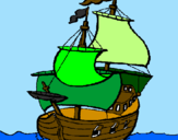 Disegno Barca  pitturato su PAOLO