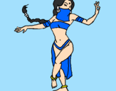 Disegno Principessa araba che danza  pitturato su Lucrezia