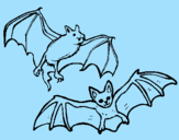 Disegno Un paio di pipistrelli  pitturato su redon