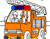 Disegno Camion dei Pompieri  pitturato su Dimitri
