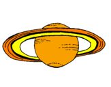 Disegno Saturno pitturato su nicola