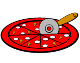 Disegno Pizza pitturato su EROI
