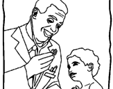 Disegno Medico con lo stetoscopio  pitturato su Margherita