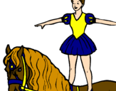 Disegno Trapezista in groppa al cavallo pitturato su Giorgia