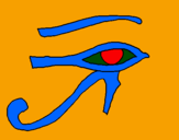 Disegno Occhio di Horus  pitturato su LORY