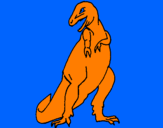 Disegno Tyrannosaurus Rex pitturato su marco