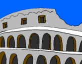 Disegno Colosseo pitturato su greta p