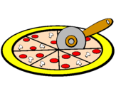 Disegno Pizza pitturato su lori