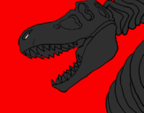 Disegno Scheletro di Tyrannosaurus rex pitturato su T-Rex