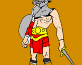 Disegno Gladiatore  pitturato su soldato