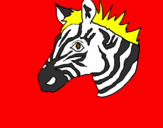 Disegno Zebra II pitturato su fabio