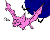 Disegno Pipistrello pazzo  pitturato su maxi