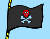 Disegno Bandiera dei pirati pitturato su vitti