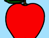 Disegno mela  pitturato su ale