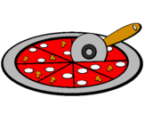 Disegno Pizza pitturato su DANIELE