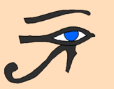 Disegno Occhio di Horus  pitturato su kety
