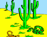 Disegno Deserto  pitturato su lele