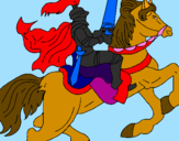 Disegno Cavaliere a cavallo pitturato su federico