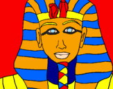 Disegno Tutankamon pitturato su LELE