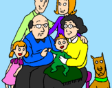 Disegno Famiglia pitturato su Di:Marcela