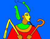 Disegno Osiris pitturato su gabriele