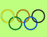Disegno Anelli dei giochi olimpici  pitturato su PAOLO