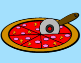 Disegno Pizza pitturato su Margot