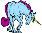 Disegno Unicorno brado  pitturato su yessica