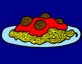 Disegno Spaghetti al ragù  pitturato su Vincenzo