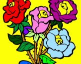Disegno Mazzo di rose  pitturato su SARA M