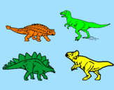 Disegno Dinosauri di terra  pitturato su edo 02