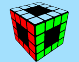 Disegno Cubo di Rubik pitturato su ESILIO SCOREGGIA DI LOLO