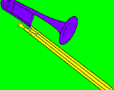 Disegno Trombone  pitturato su dario