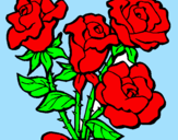 Disegno Mazzo di rose  pitturato su daila
