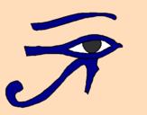 Disegno Occhio di Horus  pitturato su chiara