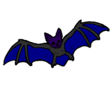 Disegno Pipistrello in volo  pitturato su federico