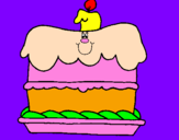 Disegno Torta di compleanno  pitturato su YASMINE CAI