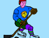 Disegno Giocatore di hockey su ghiaccio pitturato su GERARDO