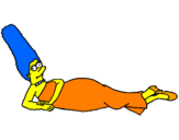 Disegno Marge pitturato su viviana datola