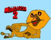 Disegno Madagascar 2 Alex pitturato su Constanza
