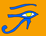 Disegno Occhio di Horus  pitturato su mattia   