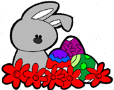 Disegno Coniglietto di Pasqua  pitturato su GIACOMO