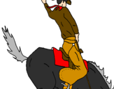 Disegno Cowboy a cavallo  pitturato su Eleonora
