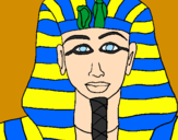 Disegno Tutankamon pitturato su carmelo
