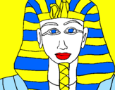 Disegno Tutankamon pitturato su simona
