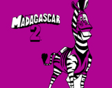 Disegno Madagascar 2 Marty pitturato su greco