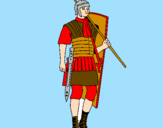 Disegno Soldato romano  pitturato su gabriele
