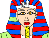Disegno Tutankamon pitturato su piccola catanese
