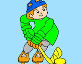 Disegno Bambino che gioca a hockey  pitturato su NICOLE