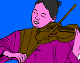 Disegno Violinista  pitturato su vincenzo d.